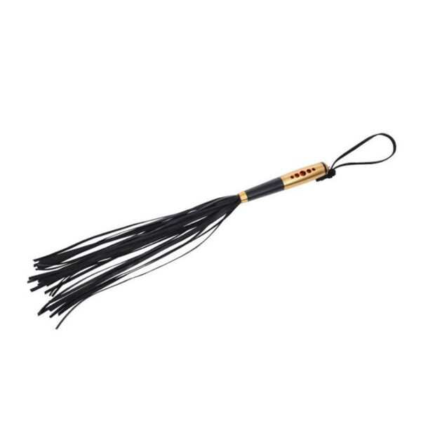 BDSM Leather Flogger with Golden Handle - 图片 2